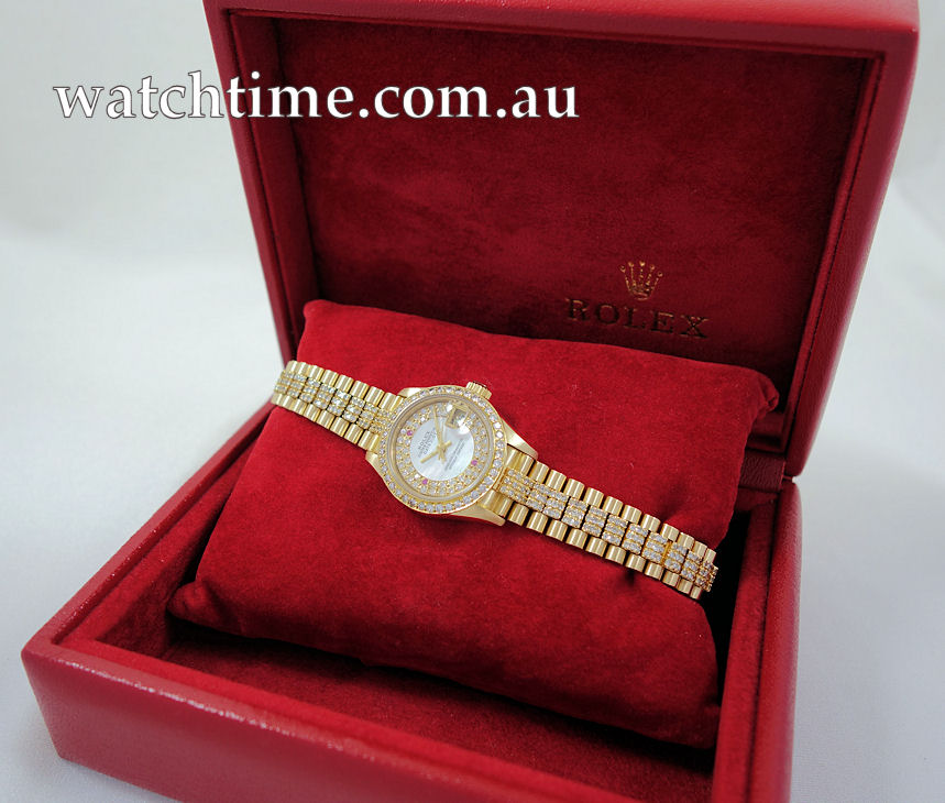 DSC03028 Rolex Lady-Datejust 18k Yellow Gold, 26mm with Diamonds 69178