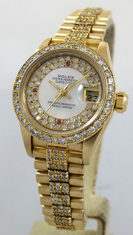 DSC03035 Rolex Lady-Datejust 18k Yellow Gold, 26mm with Diamonds 69178