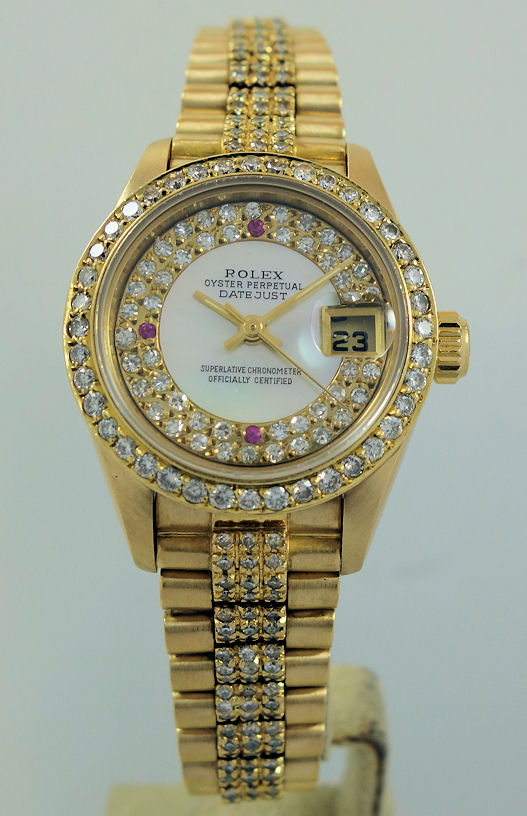 DSC03041 Rolex Lady-Datejust 18k Yellow Gold, 26mm with Diamonds 69178