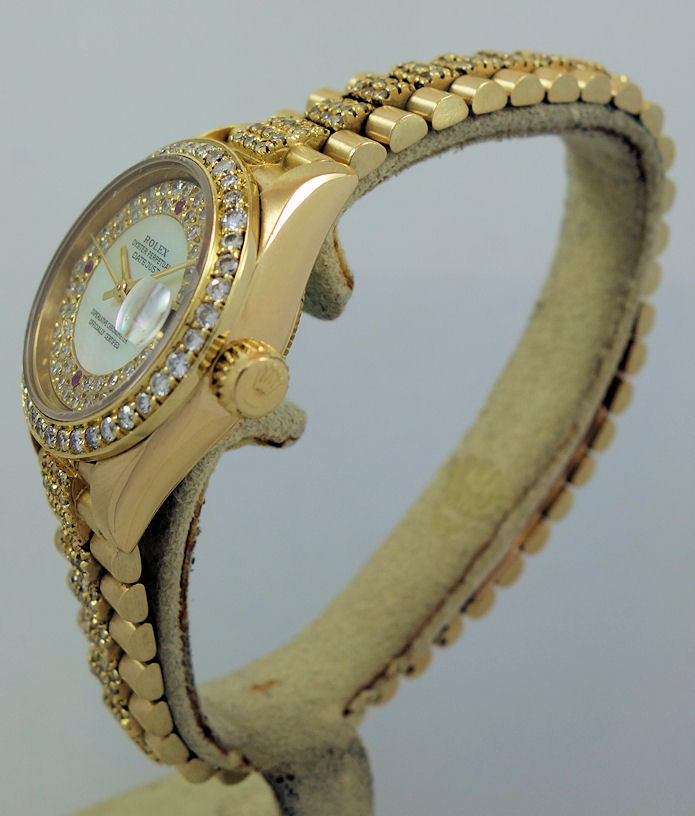 DSC03045 Rolex Lady-Datejust 18k Yellow Gold, 26mm with Diamonds 69178