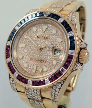 Rolex GMT-Master II 126755SARU Rose Gold Sapphire and Ruby Diamond Pave 2019 RETAIL $350,000