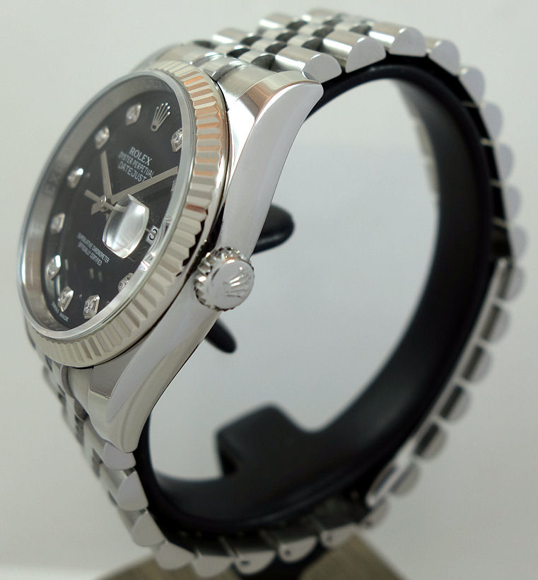 DSC03213 Rolex Datejust 36 Steel, Black Diamond-dial 116234 Box & Card