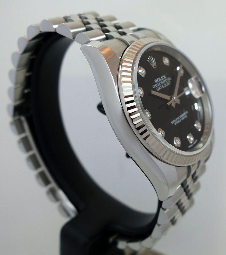DSC03215 Rolex Datejust 36 Steel, Black Diamond-dial 116234 Box & Card