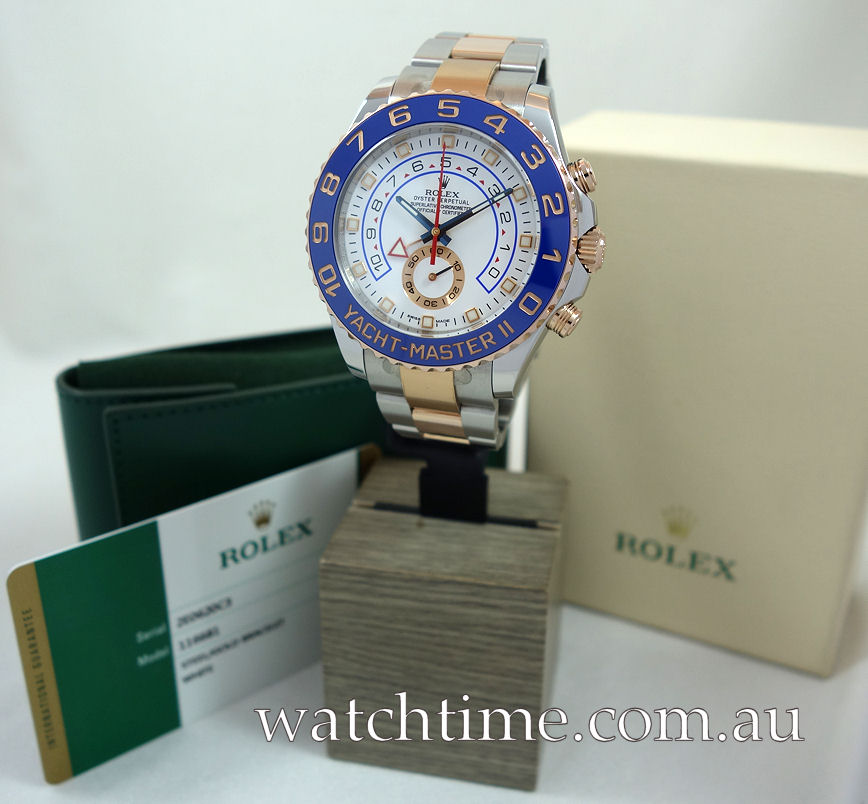 DSC03243 Rolex Yachtmaster II 18k Everose Gold & Steel 116681