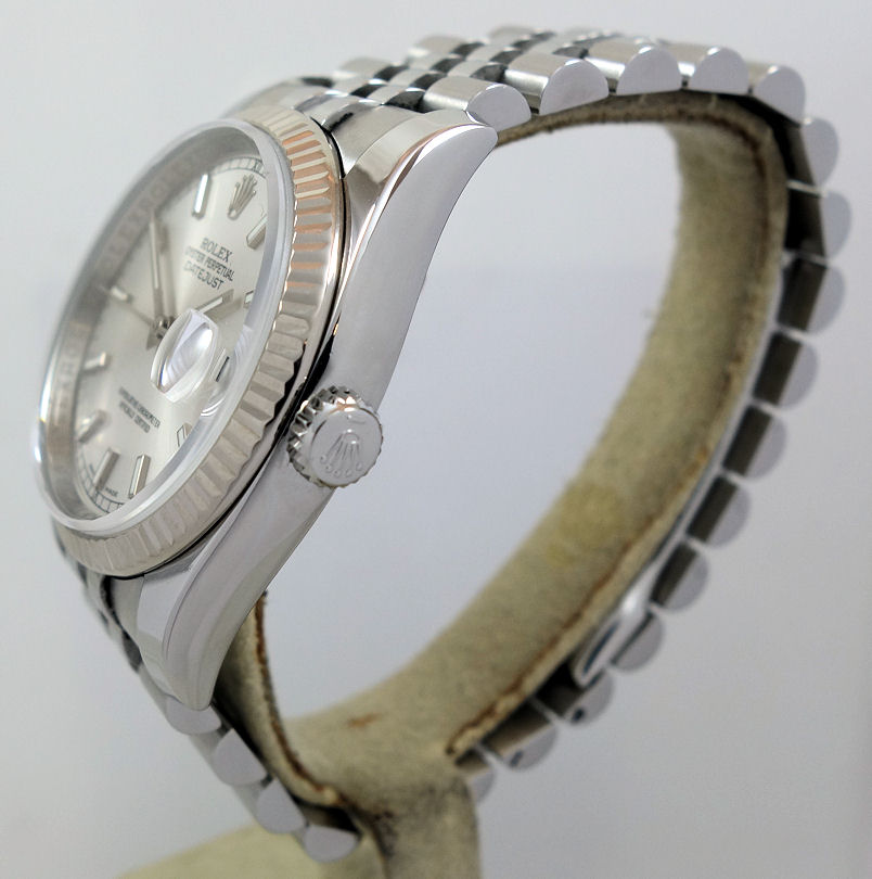 DSC03405 Rolex Datejust 36mm Silver dial White-Gold bezel 116234