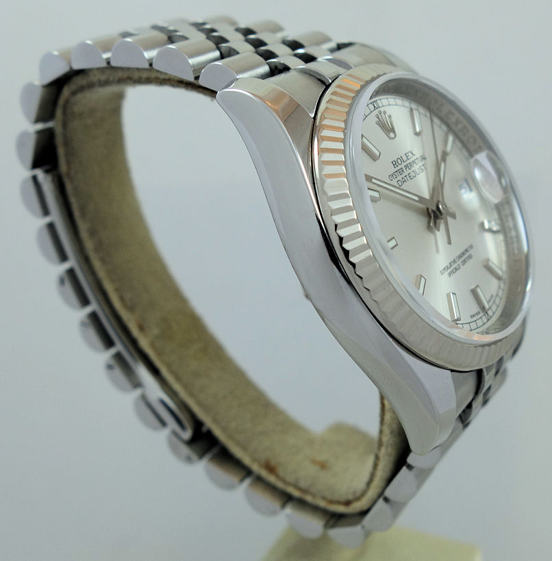 DSC03409 Rolex Datejust 36mm Silver dial White-Gold bezel 116234