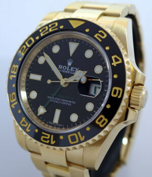 Rolex GMT Master II 18k  Yellow-Gold  116718LN Box & Card