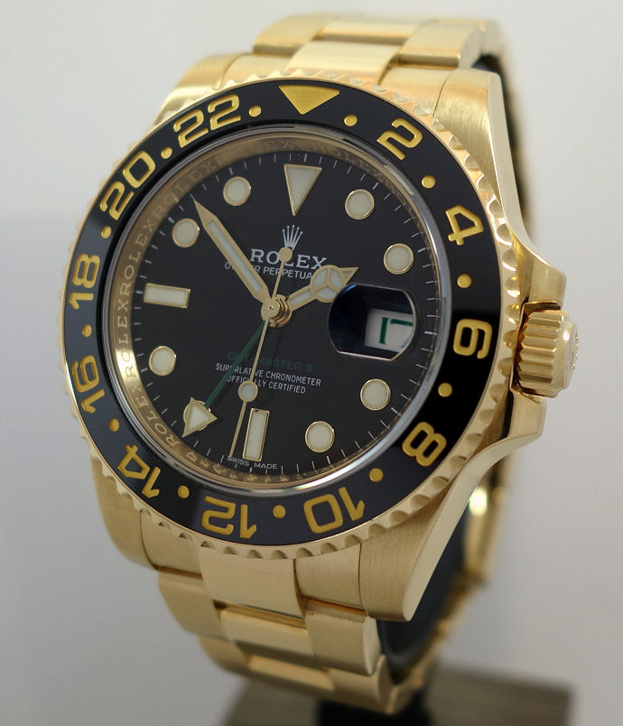 DSC03611 Rolex GMT Master II 18k Yellow-Gold 116718LN Box & Card