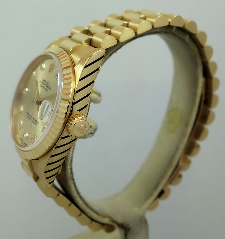 DSC03727 Rolex Datejust Midsize 31mm 18k Yellow-Gold 68278 Diamonds