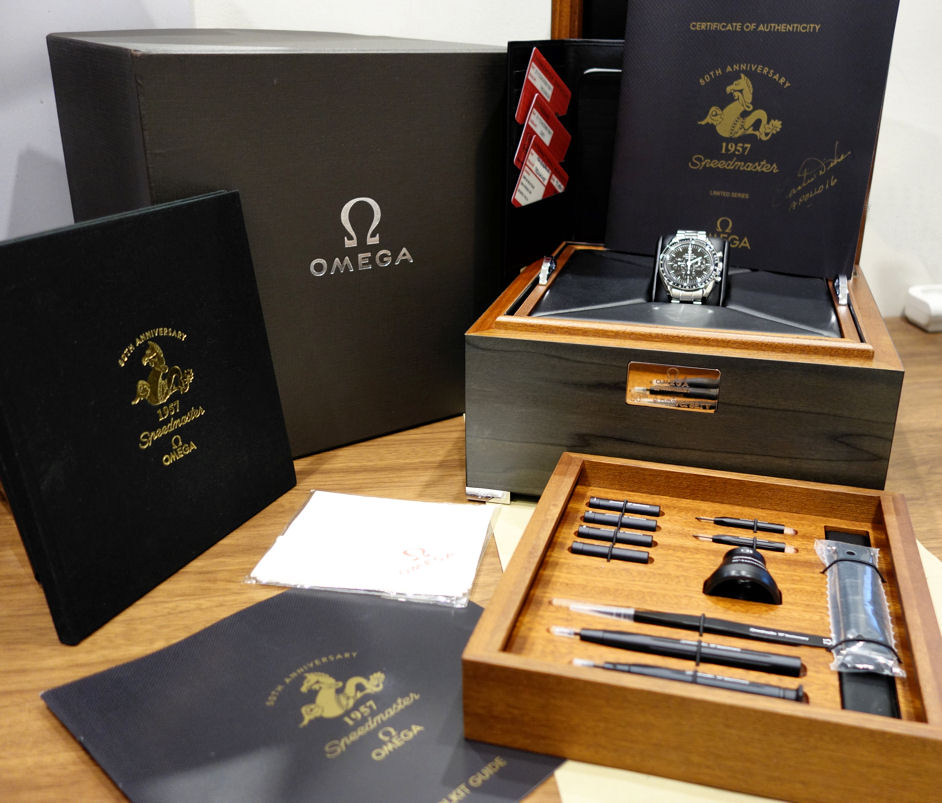 DSC03836 Omega "Speedmaster 1957" 50th Anniversary Ltd. Edn. ***No 0002/1957 *** Signed by Astronauts *UNUSED* 311.33.42.50.01.001