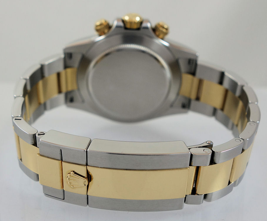 DSC04042 Rolex 18ct & Steel Daytona 116523 *Rare Grey Dial* with box. circa 2009 Mint!