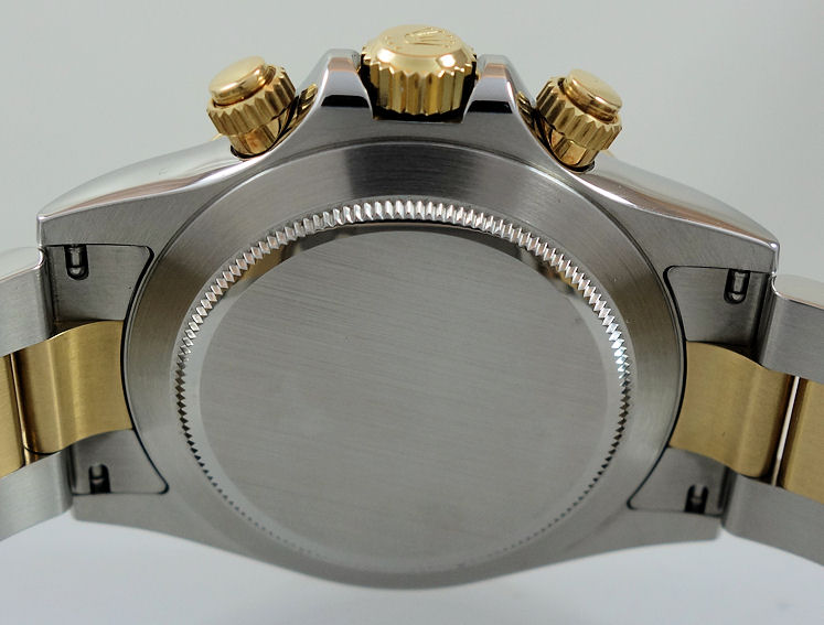 DSC04043 Rolex 18ct & Steel Daytona 116523 *Rare Grey Dial* with box. circa 2009 Mint!