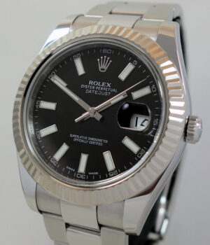 Rolex Datejust II Black dial, White-Gold bezel 116334
