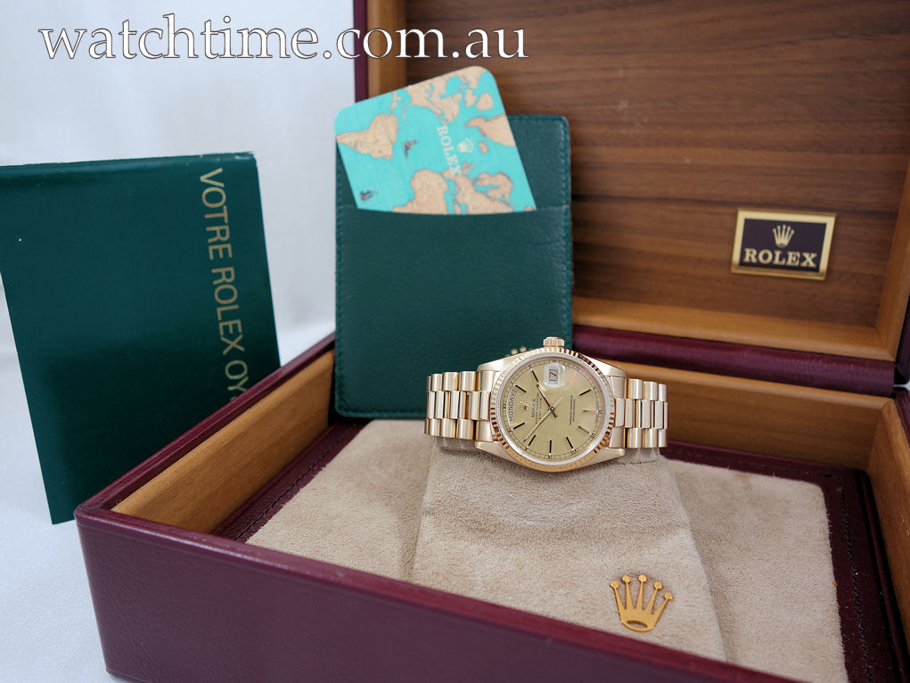 DSC04271 Rolex President Day-Date 18k Yellow-Gold, Linen dial 18038