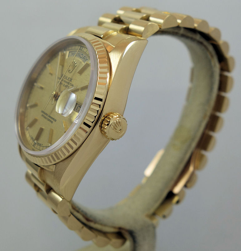 DSC04287 Rolex President Day-Date 18k Yellow-Gold, Linen dial 18038