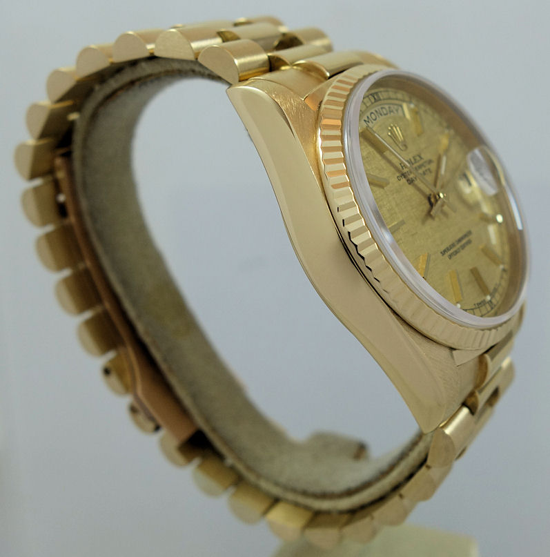 DSC04289 Rolex President Day-Date 18k Yellow-Gold, Linen dial 18038