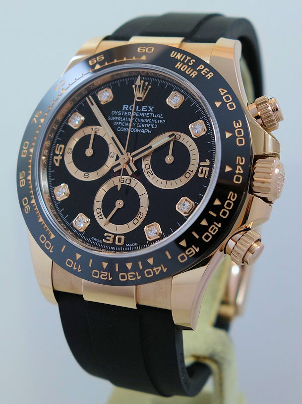 DSC04140 Rolex EVEROSE Daytona 116515LN Black Diamond Dial 2021 Box & Card