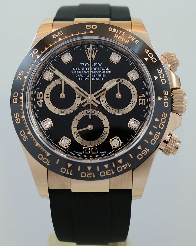 DSC04143 Rolex EVEROSE Daytona 116515LN Black Diamond Dial 2021 Box & Card