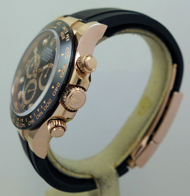 DSC04146 Rolex EVEROSE Daytona 116515LN Black Diamond Dial 2021 Box & Card