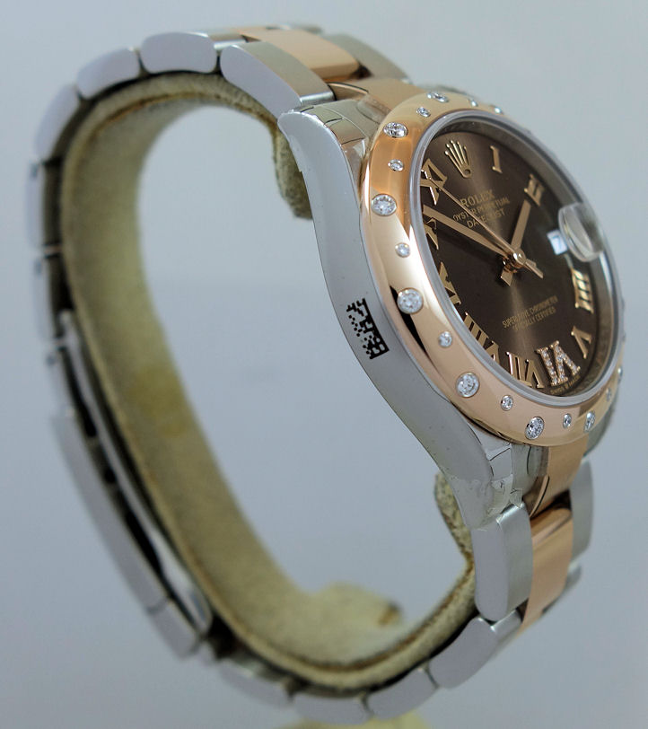 DSC04310 Rolex Datejust 31mm 18K Everose & Steel, Diamond bezel & Chocolate dial 278341RBR Box & Card 2024
