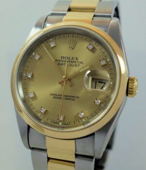 Rolex Datejust 36mm Steel & 18ct Diamond-dial 16203