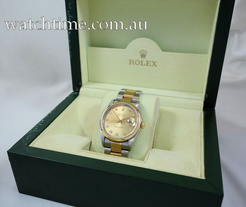 DSC04342 Rolex Datejust 36mm Steel & 18ct Diamond-dial 16203