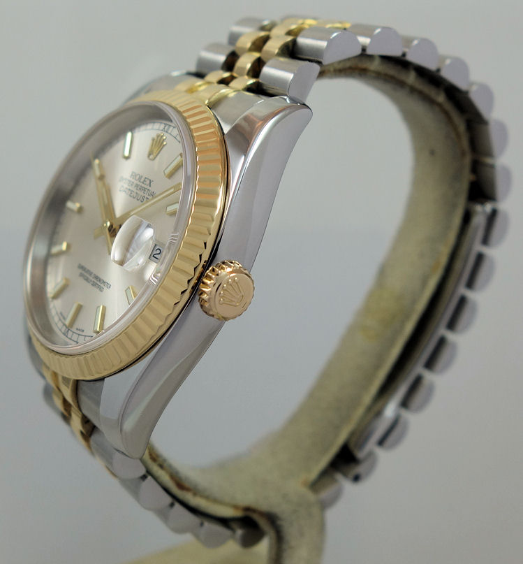 DSC04495 Rolex Datejust 36m 18k & Steel Jubilee bracelet 116233 Silver Dial