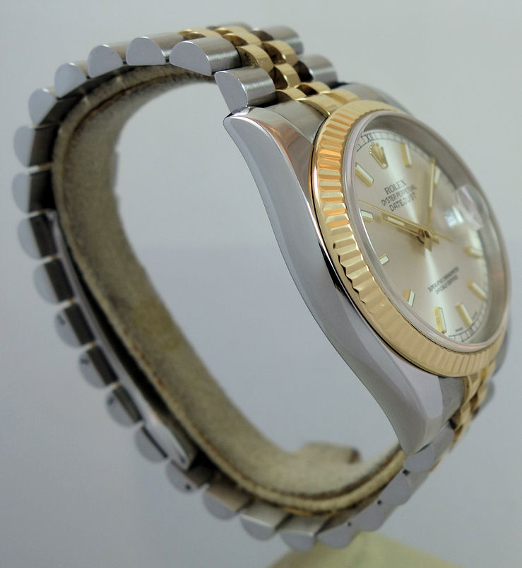 DSC04498 Rolex Datejust 36m 18k & Steel Jubilee bracelet 116233 Silver Dial