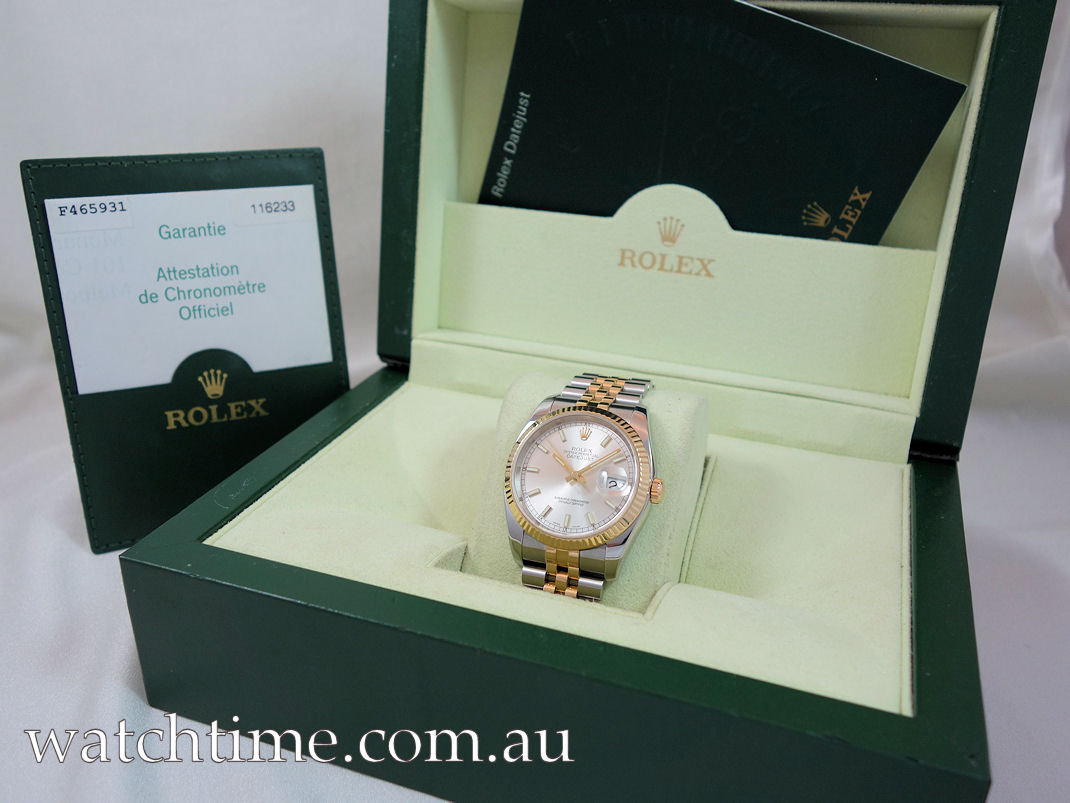 DSC04501 Rolex Datejust 36m 18k & Steel Jubilee bracelet 116233 Silver Dial