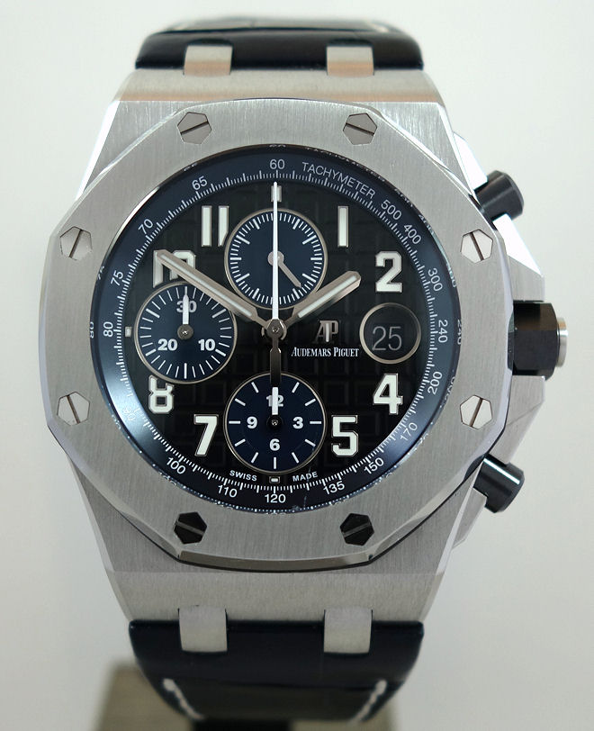 DSC04566 Audemars Piguet Royal Oak Offshore 42mm Steel Black/Blue-dial 26470ST
