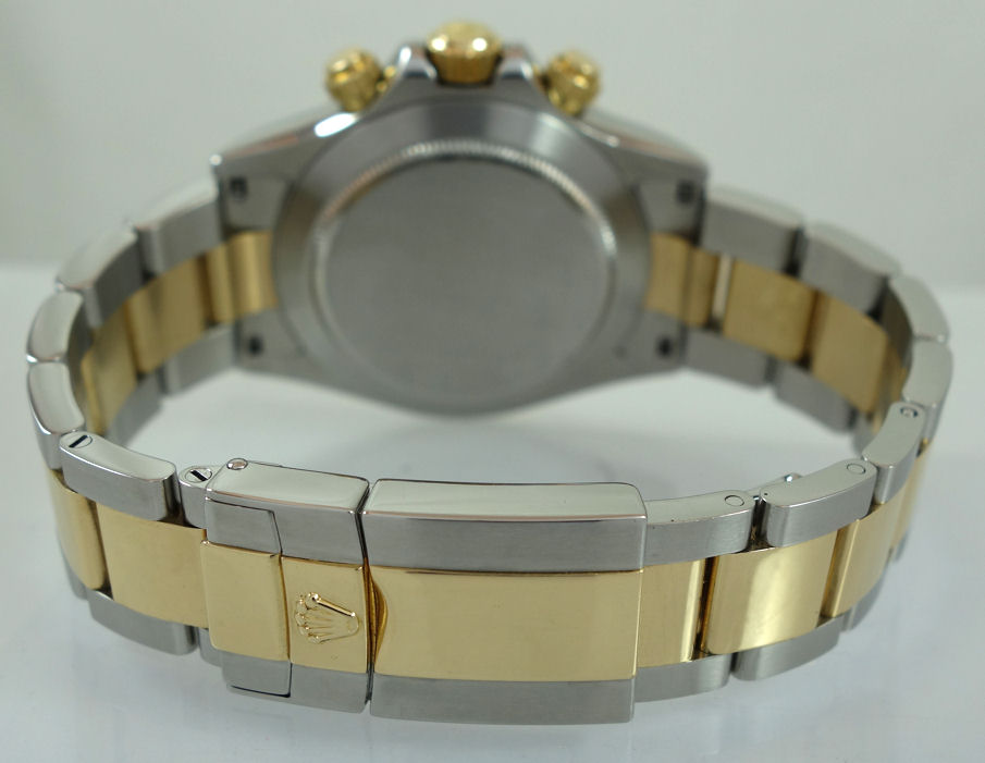 DSC04584 Rolex 18ct & Steel Daytona, Sunbrushed Grey/Gold Dial 116523 Full set!