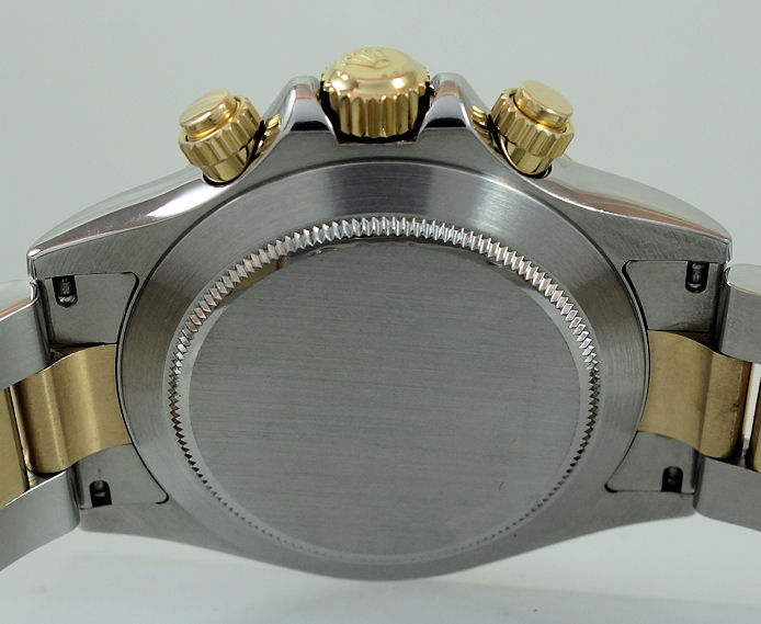 DSC04586 Rolex 18ct & Steel Daytona, Sunbrushed Grey/Gold Dial 116523 Full set!