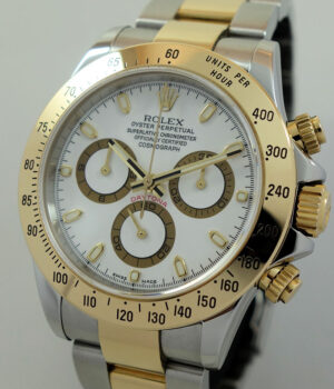 Rolex Daytona 18k & Steel, White dial 116523 Box & Papers
