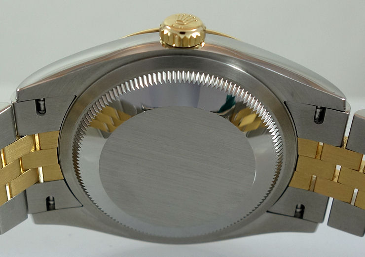 DSC04722 Rolex Datejust 36 Steel & 18k Gold, Black Diamond Dial 126233 Box & Card *UNUSED*