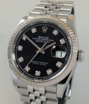 Rolex Datejust 36 Black Diamond-dial, Jubilee 126234  2024 AS NEW!!