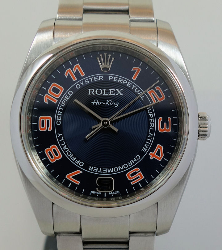 DSC04838 Rolex Air-King 114200 Blue Concentric Arabic dial