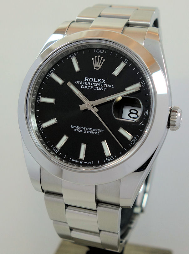 DSC05094 Rolex Datejust 41 Black-Dial 126300 Box & Card 2024