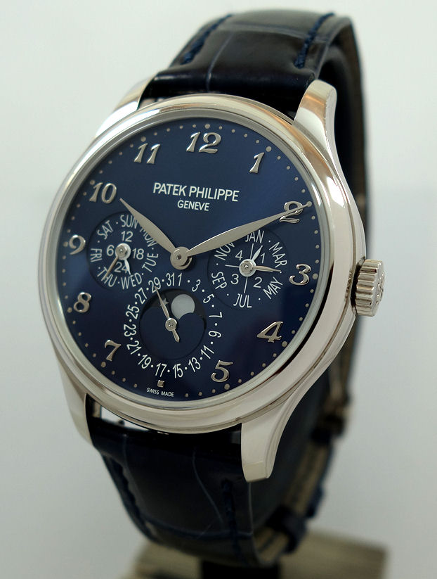 DSC05351 Patek Philippe Perpetual Calendar 5327G-001 White Gold Blue 39mm 2020 Box & Papers Retail $176,000