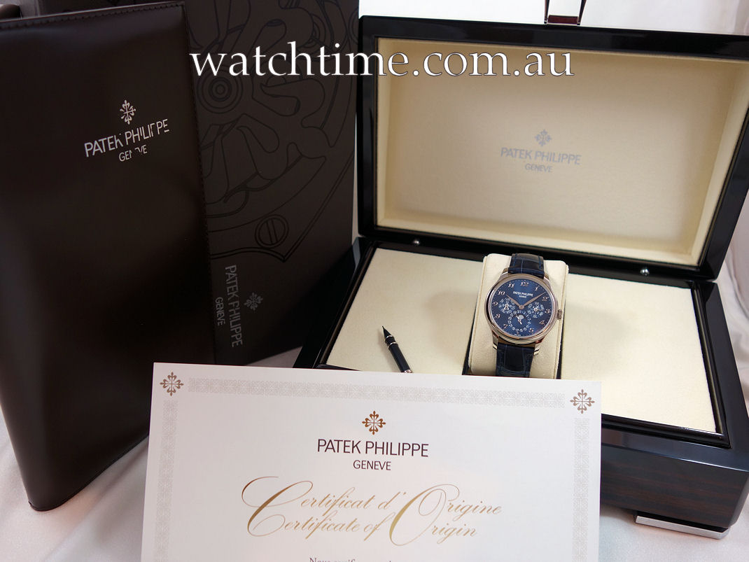DSC05366 Patek Philippe Perpetual Calendar 5327G-001 White Gold Blue 39mm 2020 Box & Papers Retail $176,000