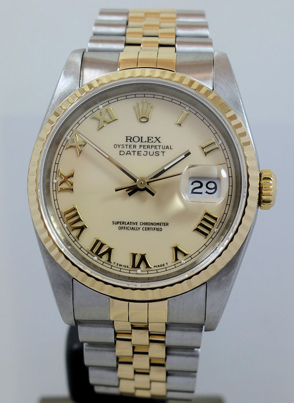 DSC05452 Rolex Datejust 36mm Yellow-Gold & Steel, Roman dial 16233