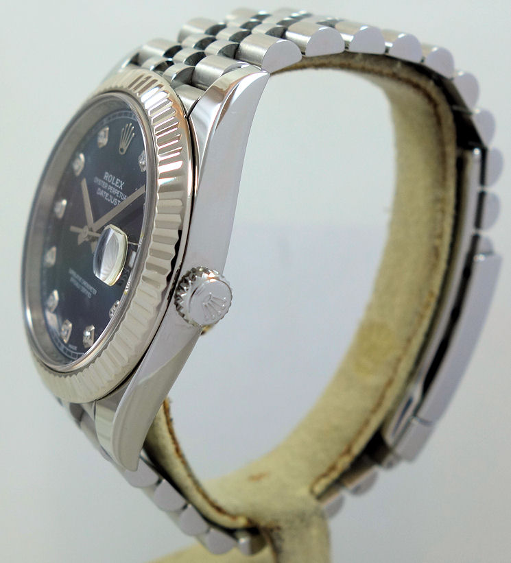 DSC05745 Rolex Datejust 41mm Blue Diamond dial, Fluted bezel, Jubilee bracelet 126334