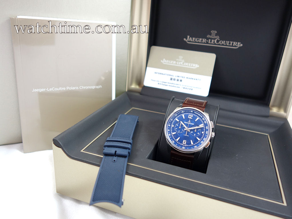 DSC05626 Jaeger-LeCoultre Q9028480 Polaris Chronograph Blue-dial Box & Card