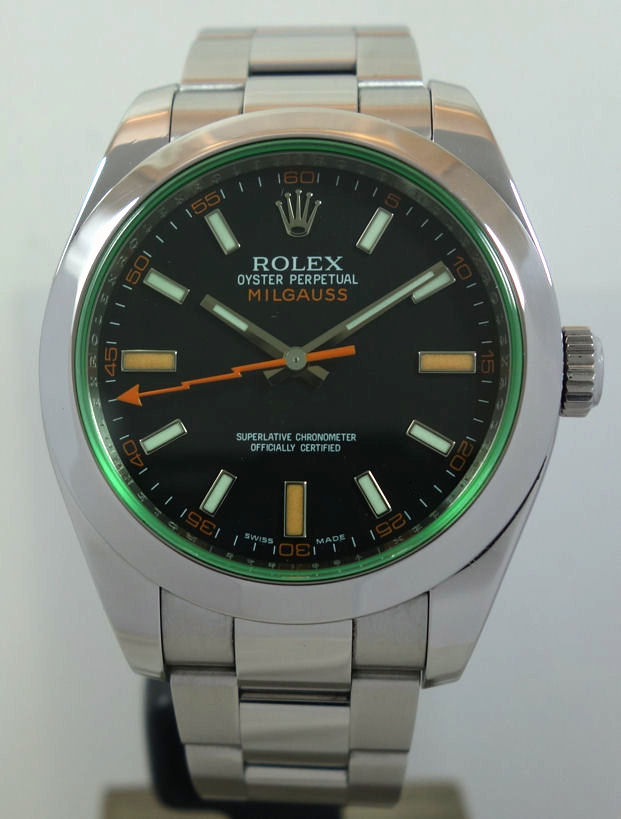 DSC05978 Rolex Milgauss Black Dial-Green Sapphire 116400GV Full set!