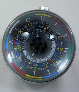 Louis Vuitton Escale Desk / Table Clock, 24 Time-zones Q5Q000 Box & Papers