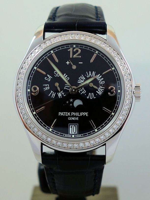 DSC06298 Patek Philippe 5147G-001 Annual Calendar Moonphases 18ct White-Gold with Diamond Bezel & Blue Dial 2023
