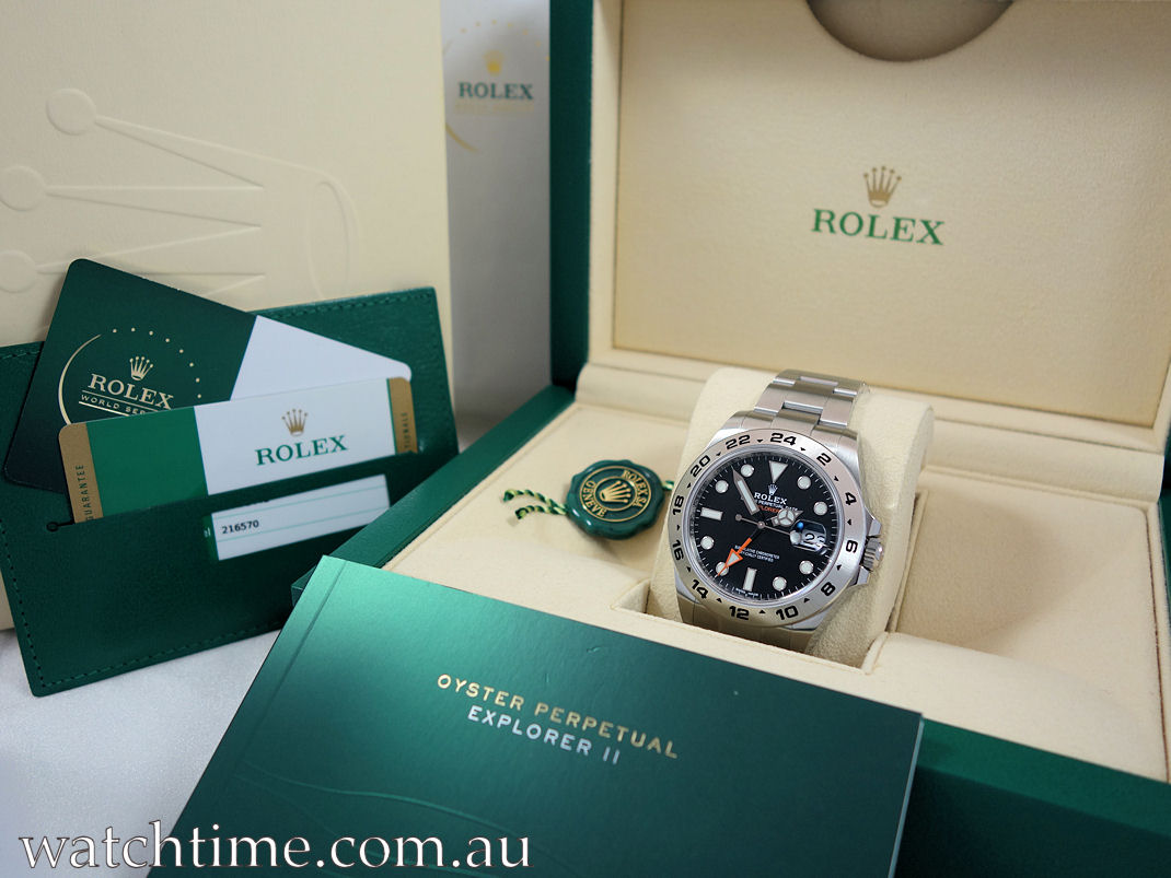 DSC06354 Rolex Explorer II 42mm Black-Dial 216570 Box & Card