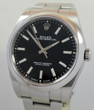 Rolex 39mm Oyster Perpetual Black-dial 114300  Box & Card