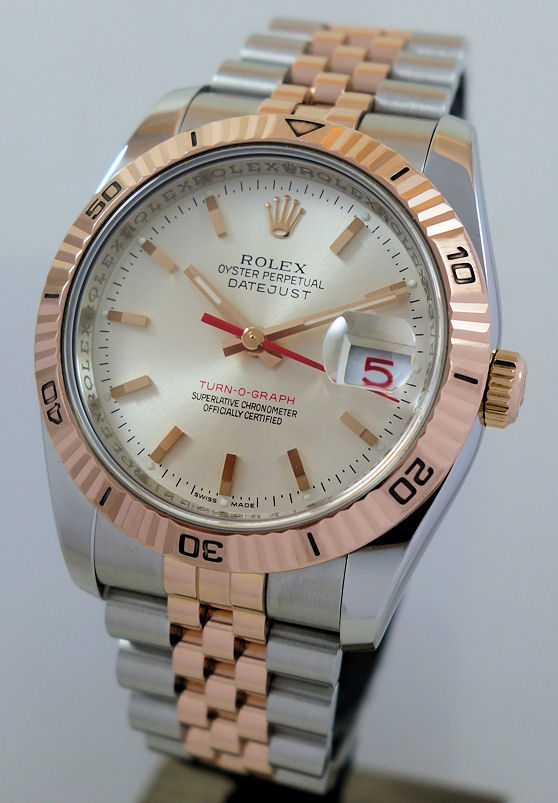 DSC06673 ROLEX Datejust Turnograph Pink-Gold & Steel 116261