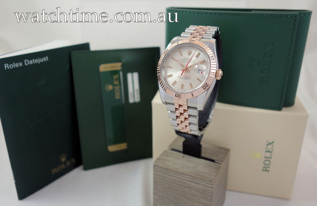 DSC06681 ROLEX Datejust Turnograph Pink-Gold & Steel 116261