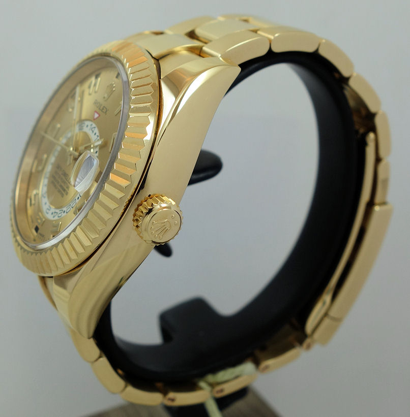 DSC06885 Rolex Sky-Dweller 18k Yellow-Gold 326938 Gold Arabic-dial Full Set!!